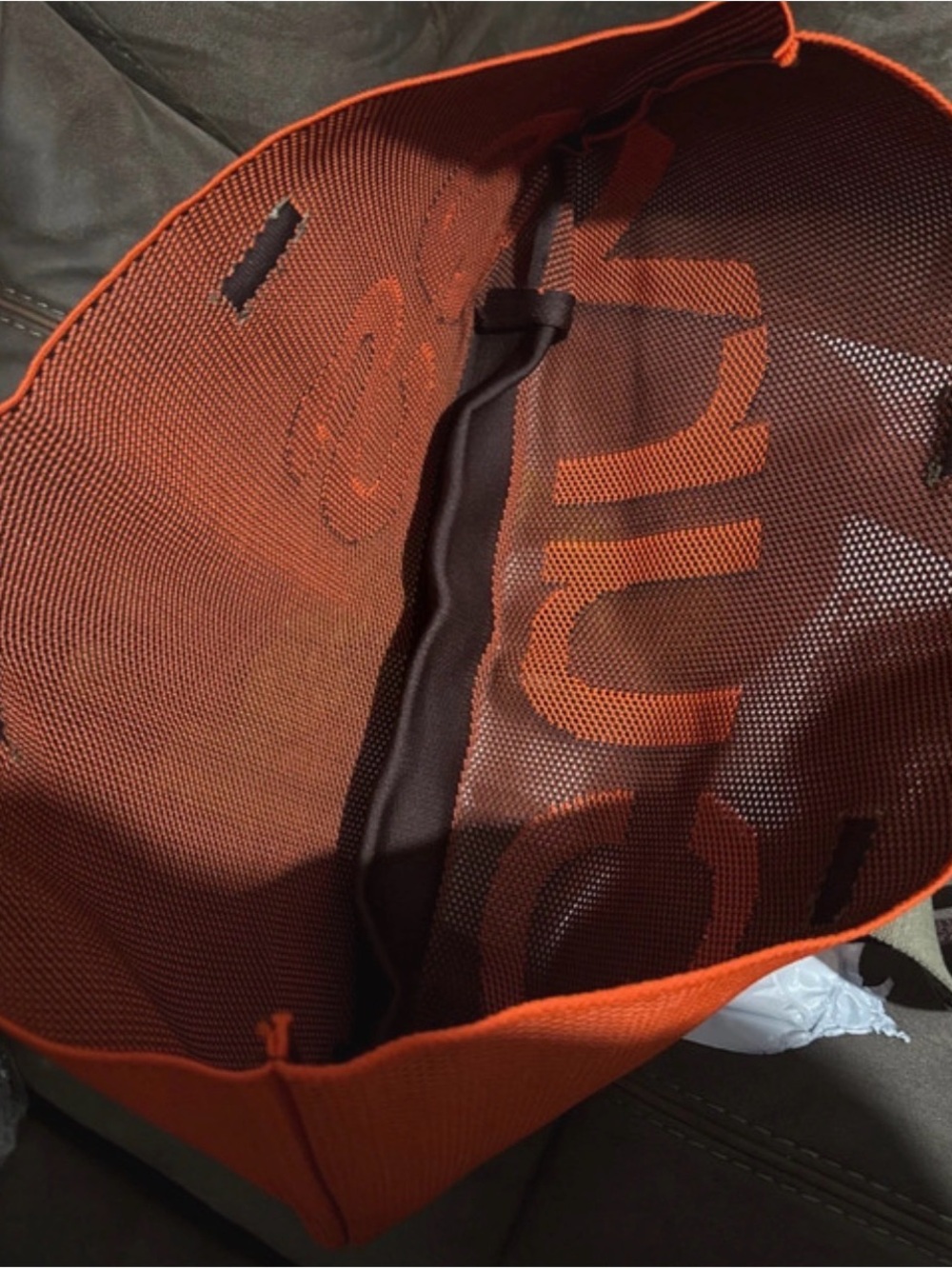 Bright Orange Mesh Tote Bag - Unbranded